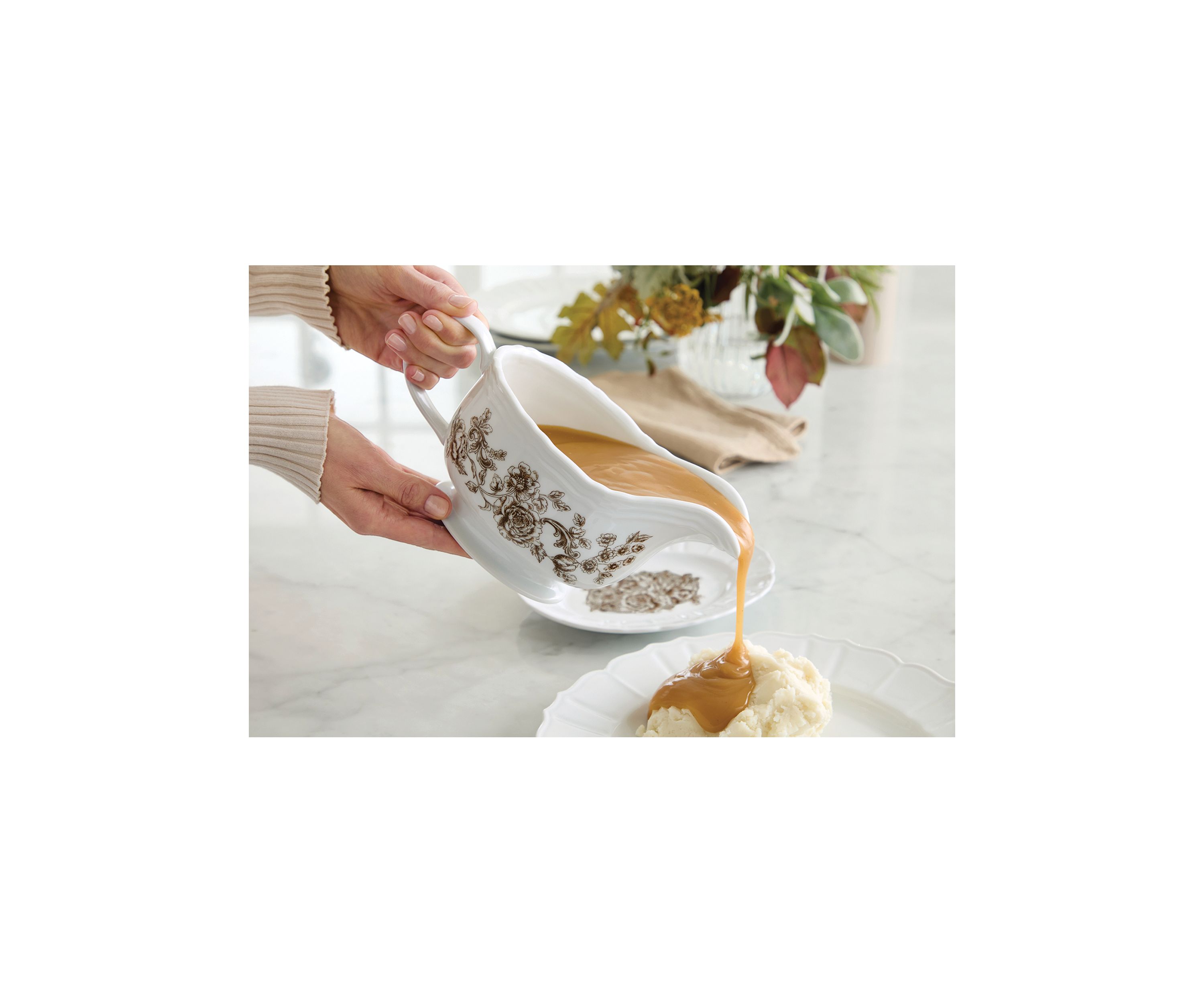 Fall Toile Gravy Boat
