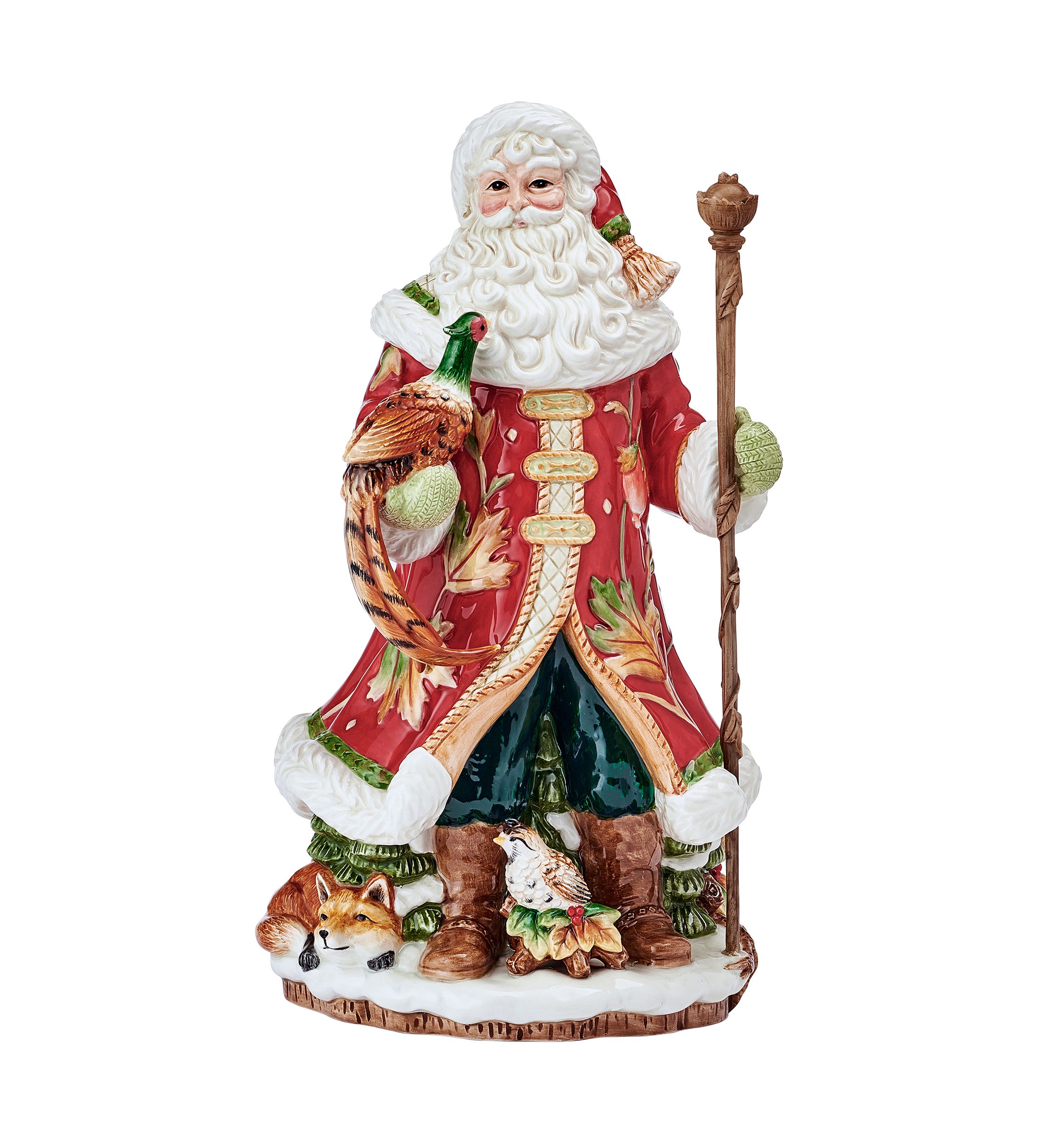 Brilliant Bordeaux Santa Figurine