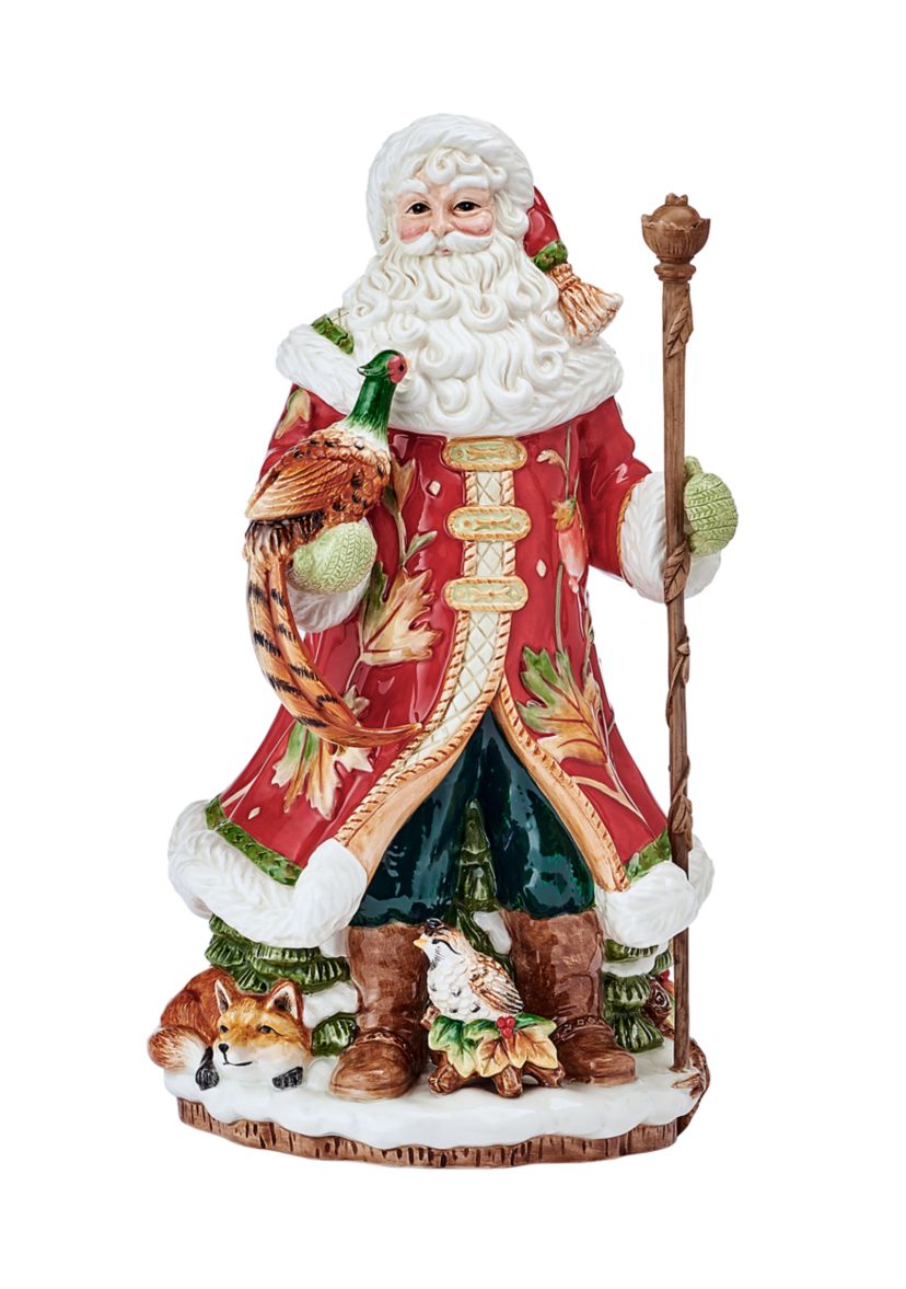 Brilliant Bordeaux Santa Figurine