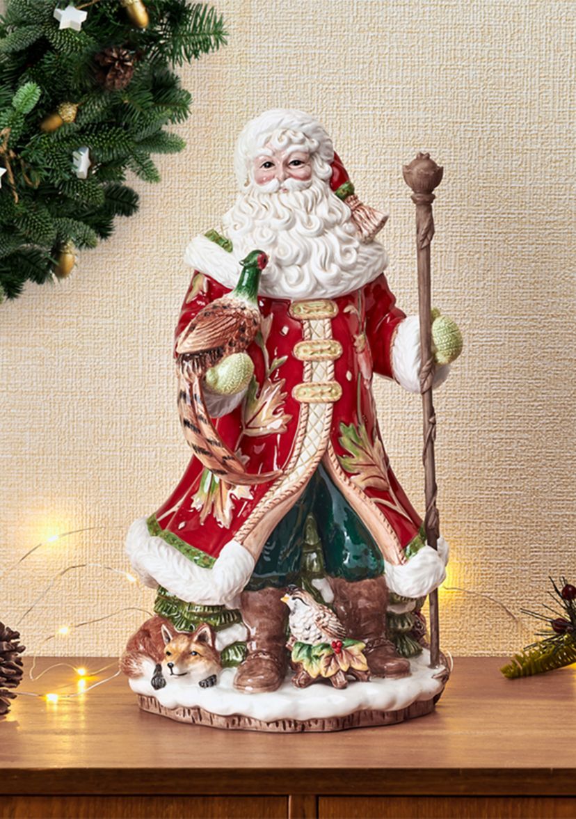 Brilliant Bordeaux Santa Figurine