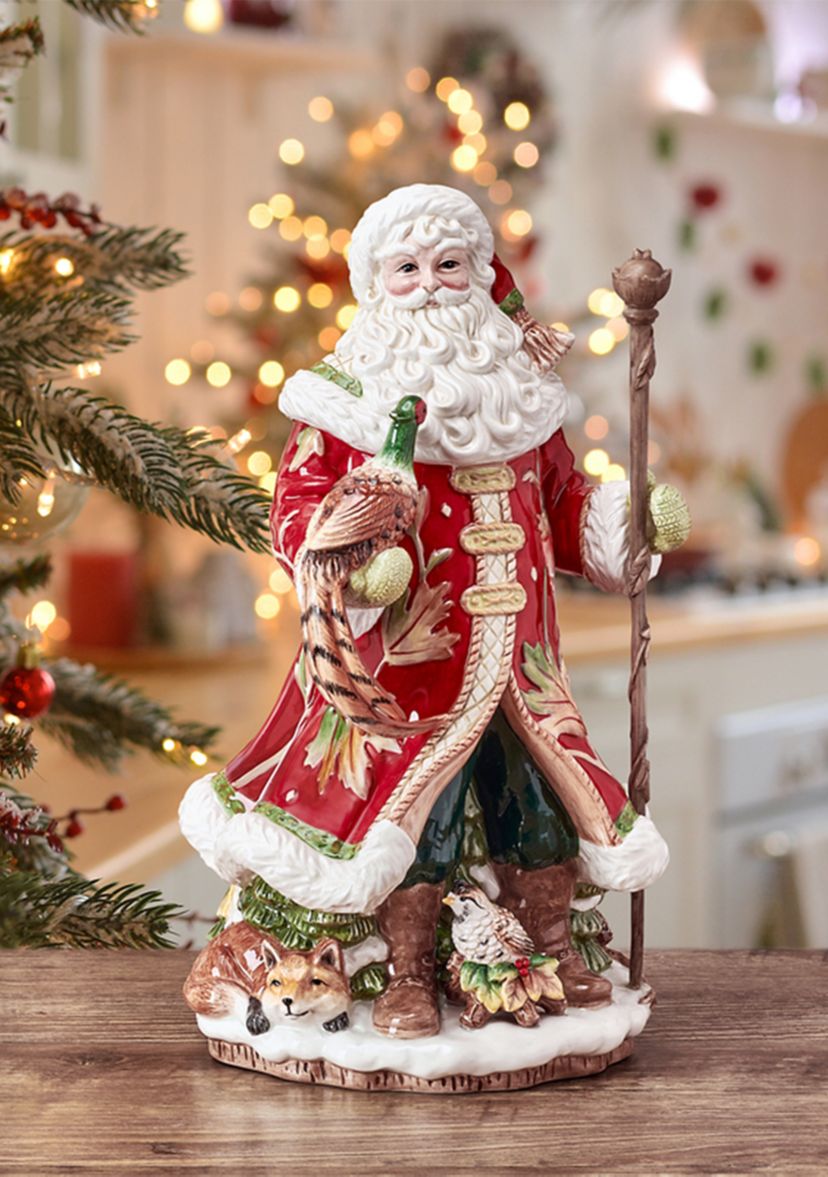 Brilliant Bordeaux Santa Figurine