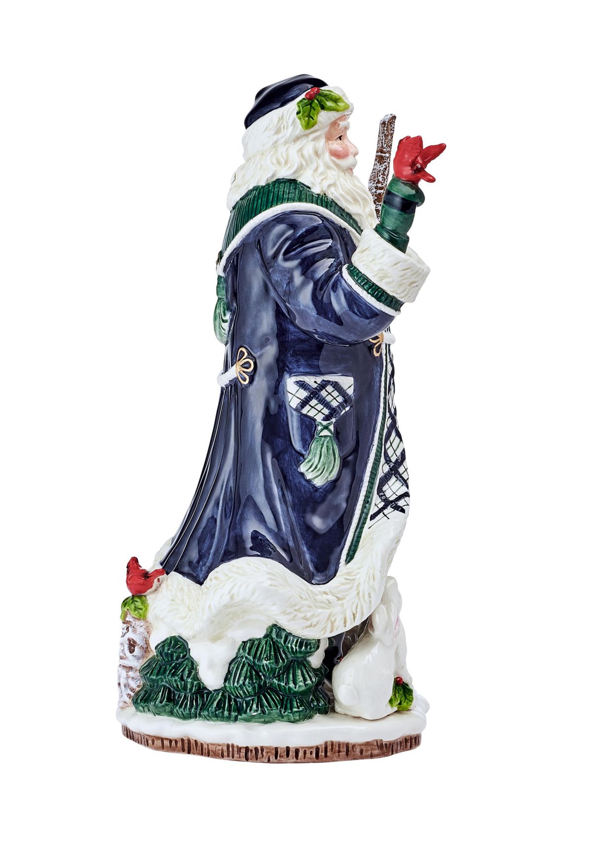 Fitz & Floyd - Exclusive to Biltmore Winter Berry Blue Santa Figurine
