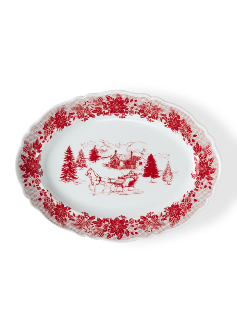 Holiday Toile Serve Platter