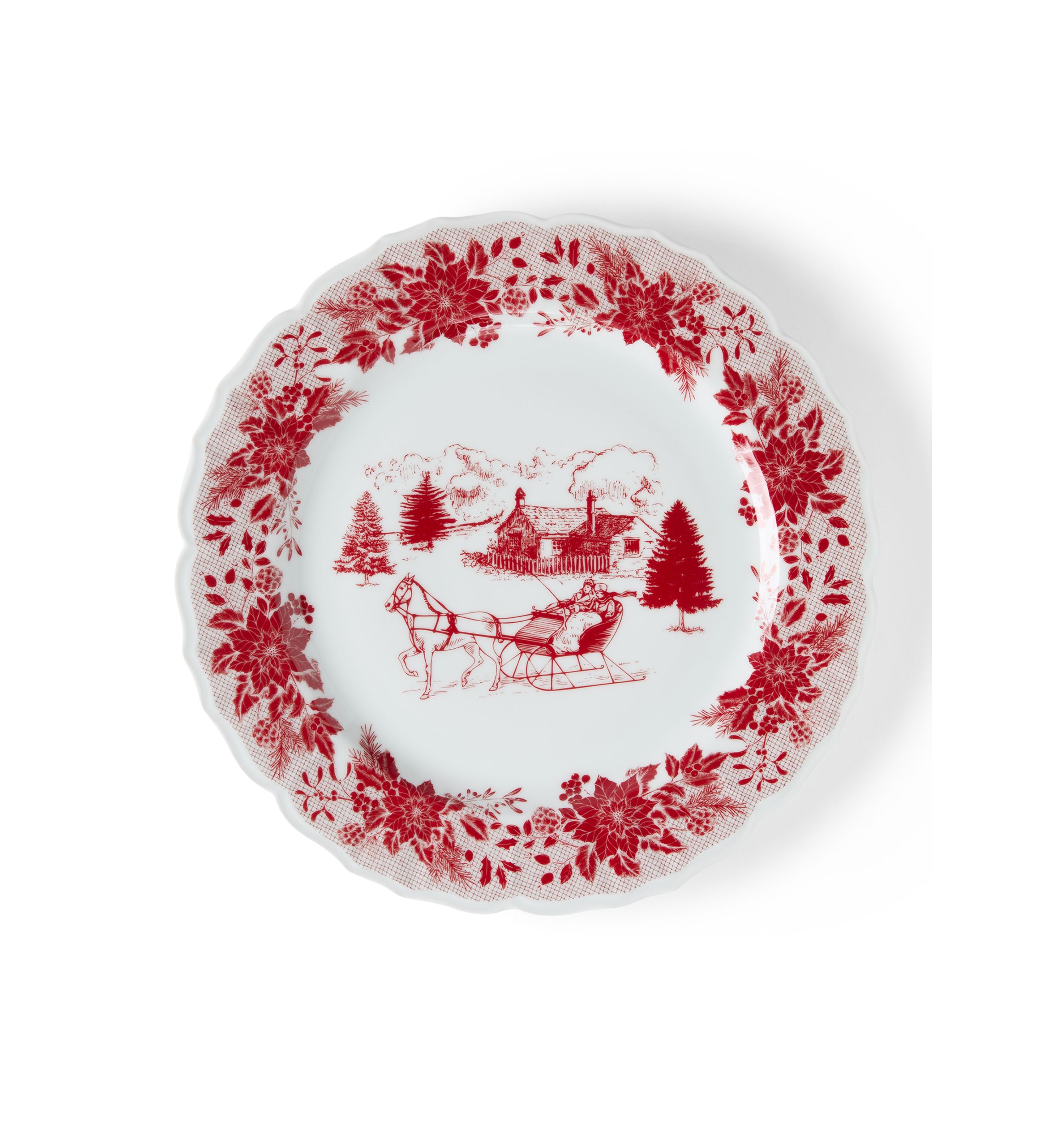 Holiday Toile Dinner Plate