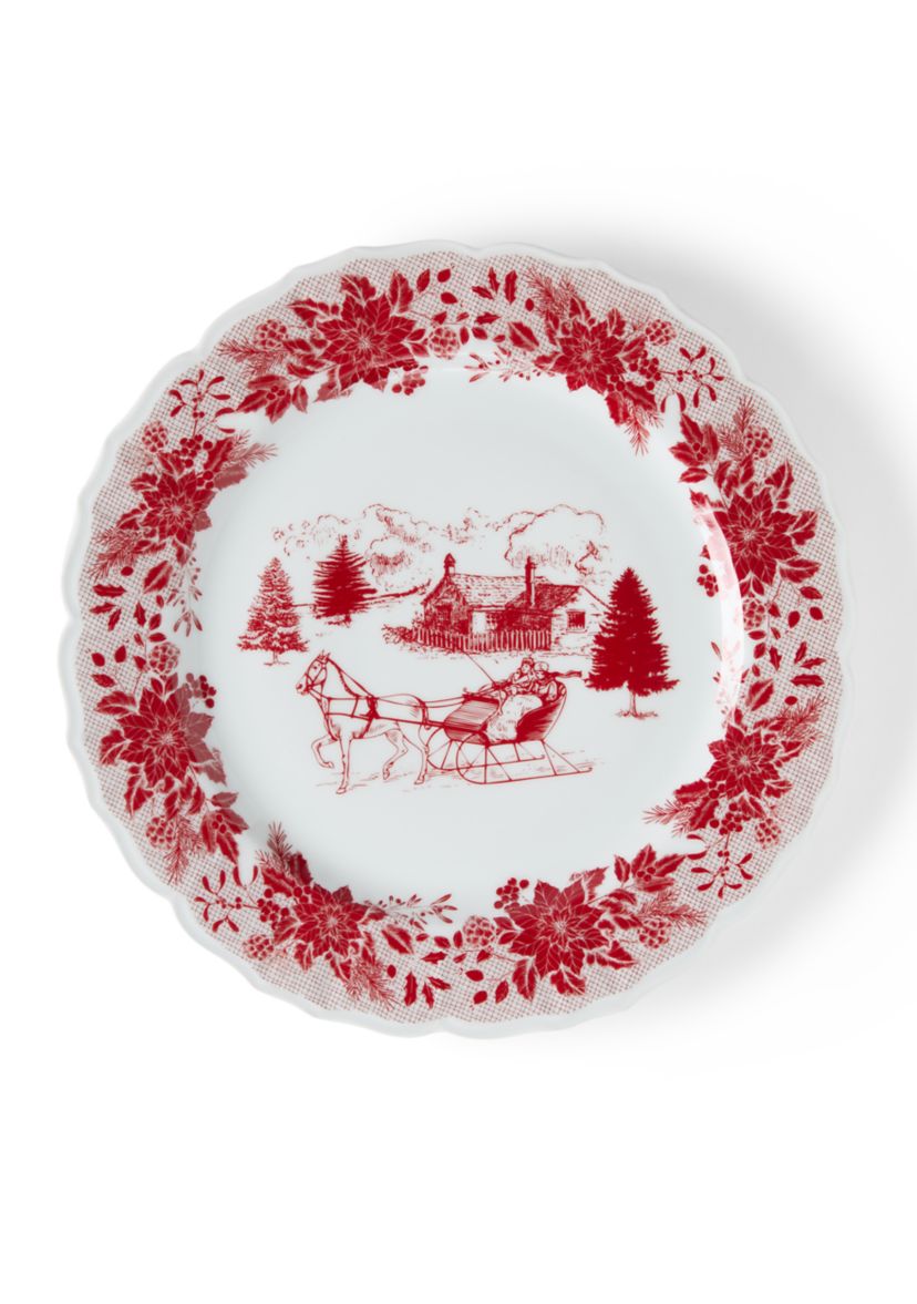 Holiday Toile Dinner Plate