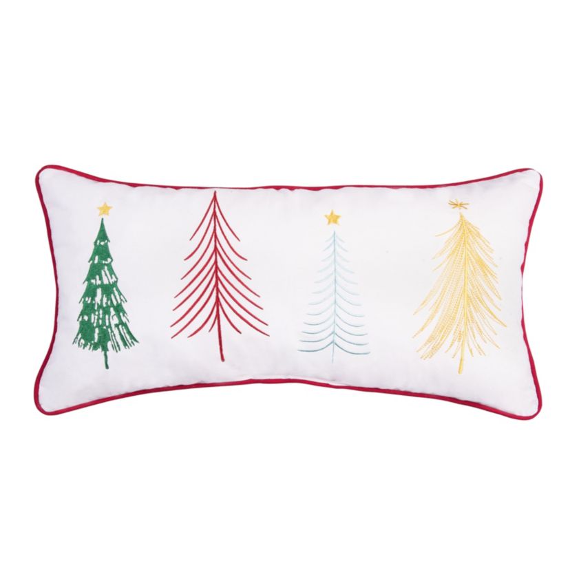 24" x 12" Colorful Trees Throw Pillow