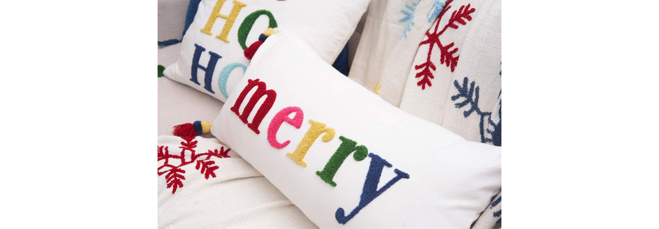 24" x 12" Boho Merry Throw Pillow