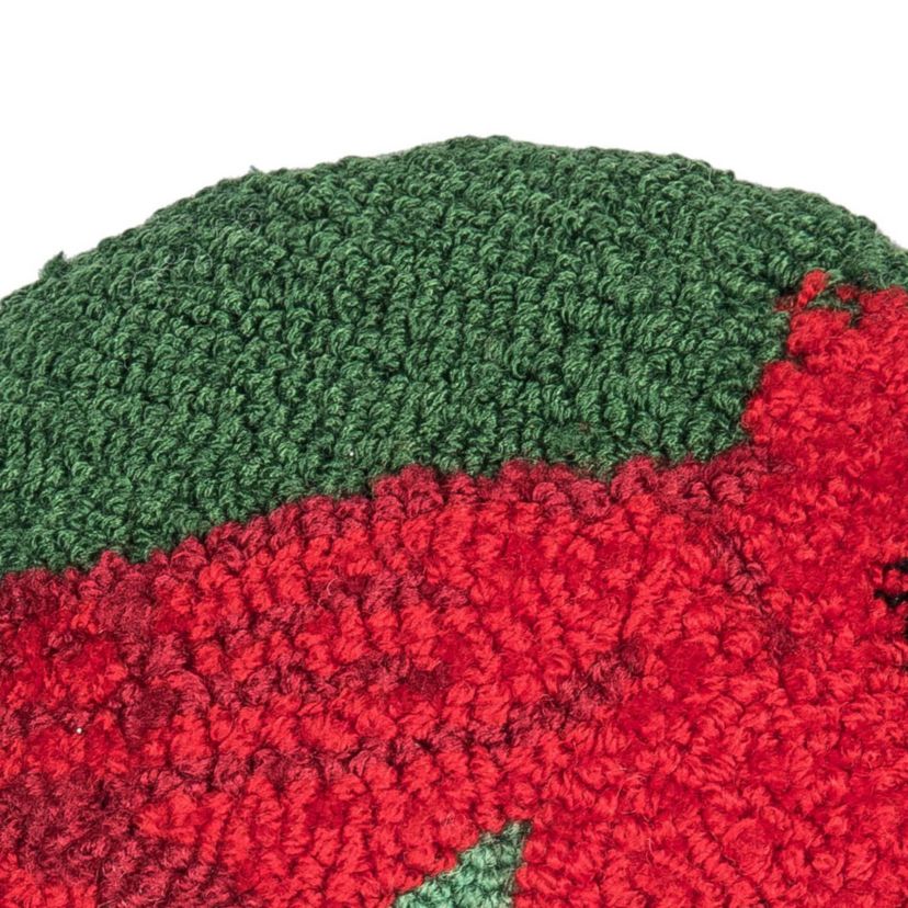 10" x 10" Mini Round Cardinal Hooked Throw Pillow