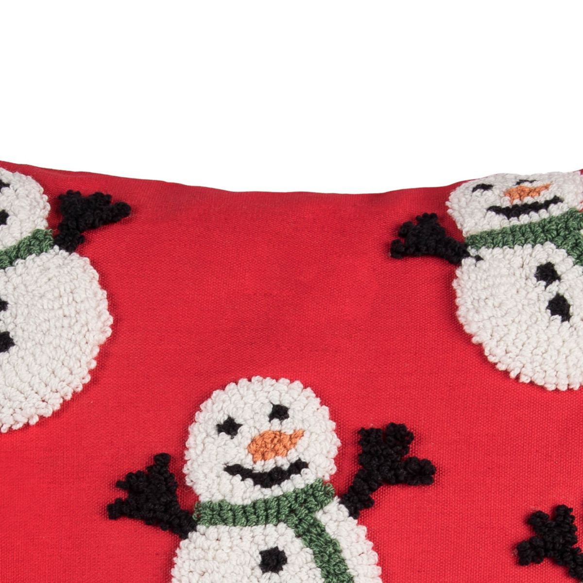 18" x 18" Snowman Party Hooked Throw Pillow