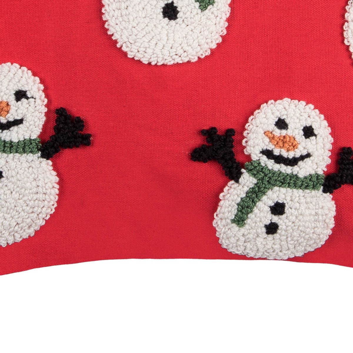 18" x 18" Snowman Party Hooked Throw Pillow