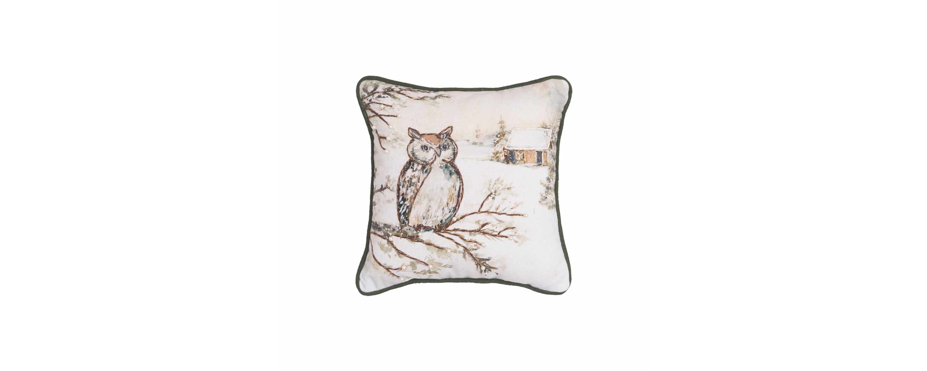 10" x 10" Woodland Owl Throw Pillow