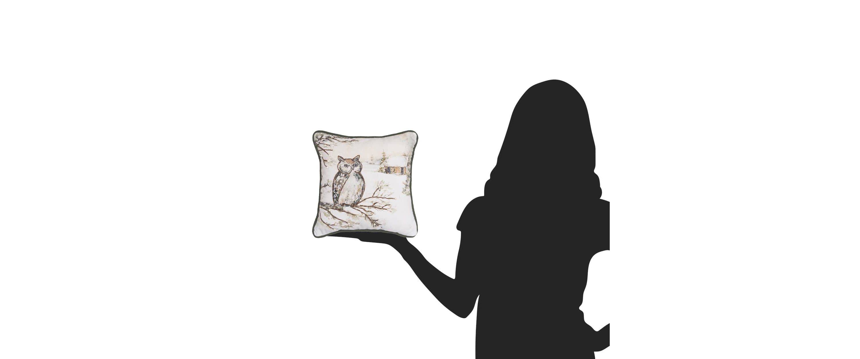 10" x 10" Woodland Owl Throw Pillow