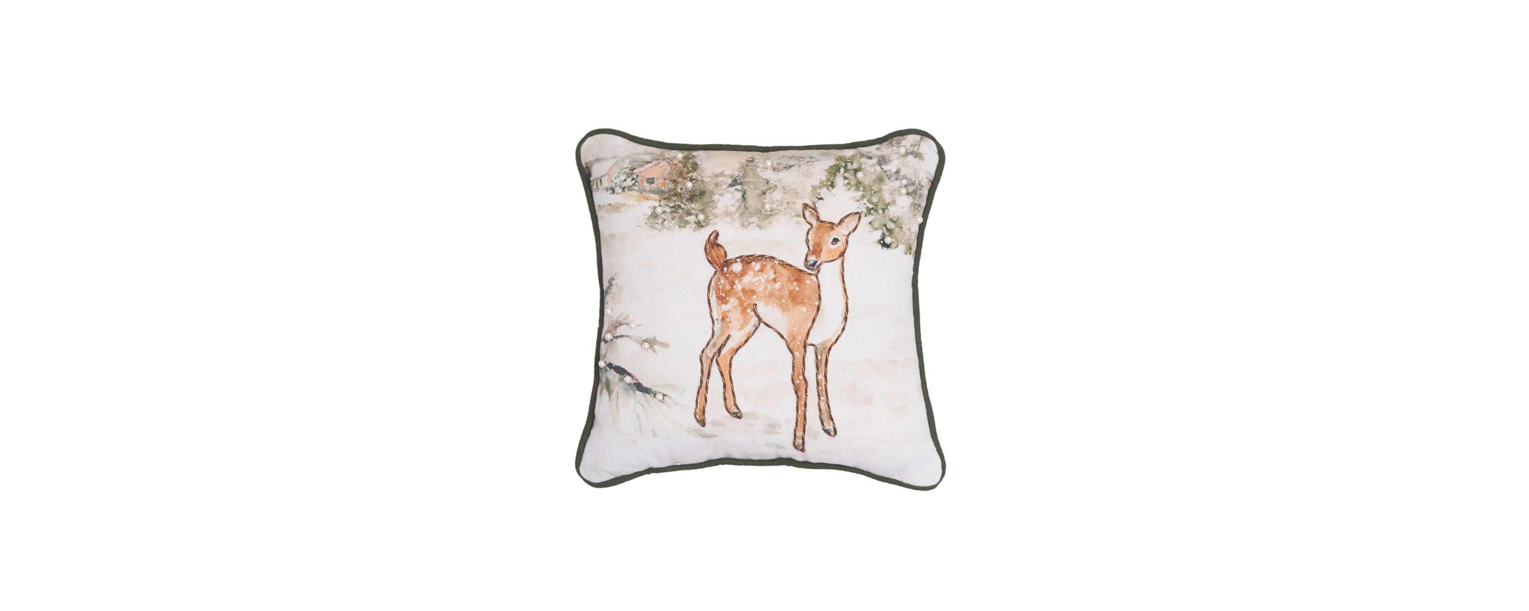 10" x 10" Woodland Deer Throw Pillow