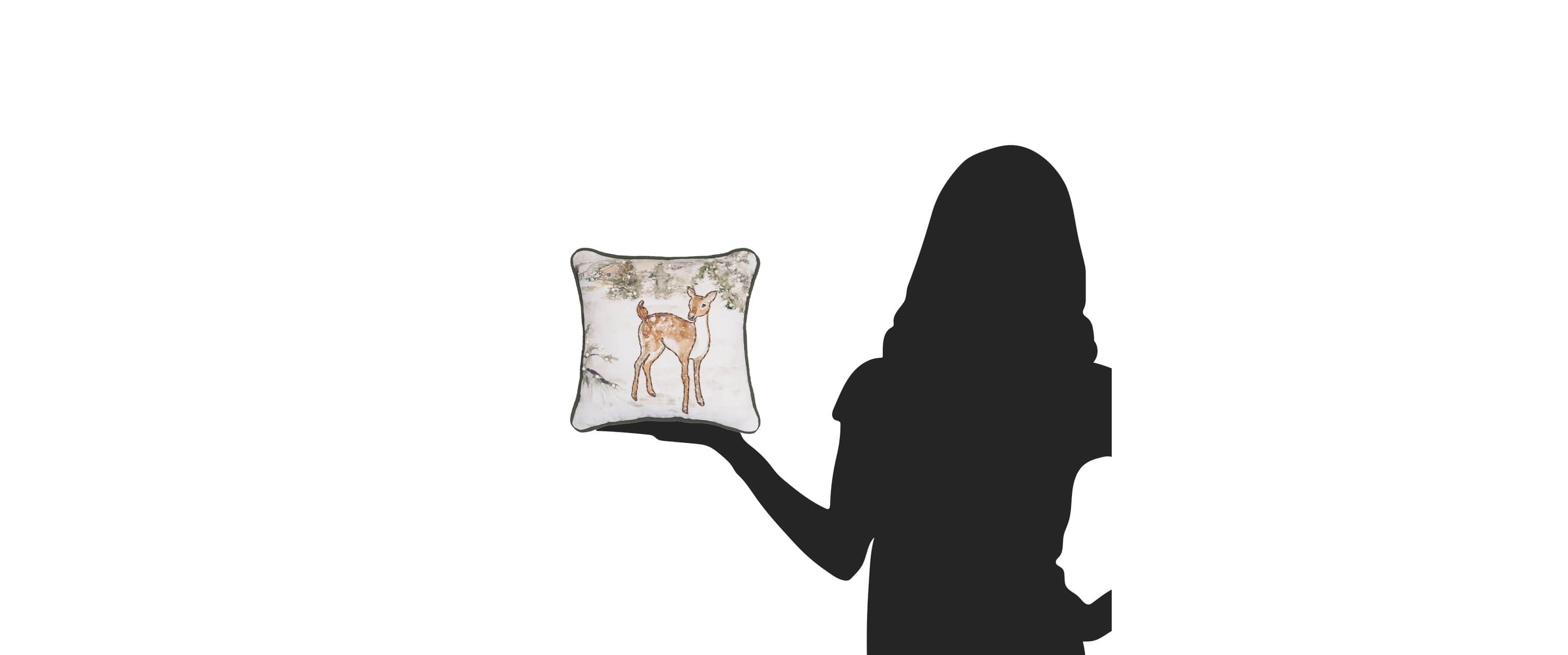 10" x 10" Woodland Deer Throw Pillow