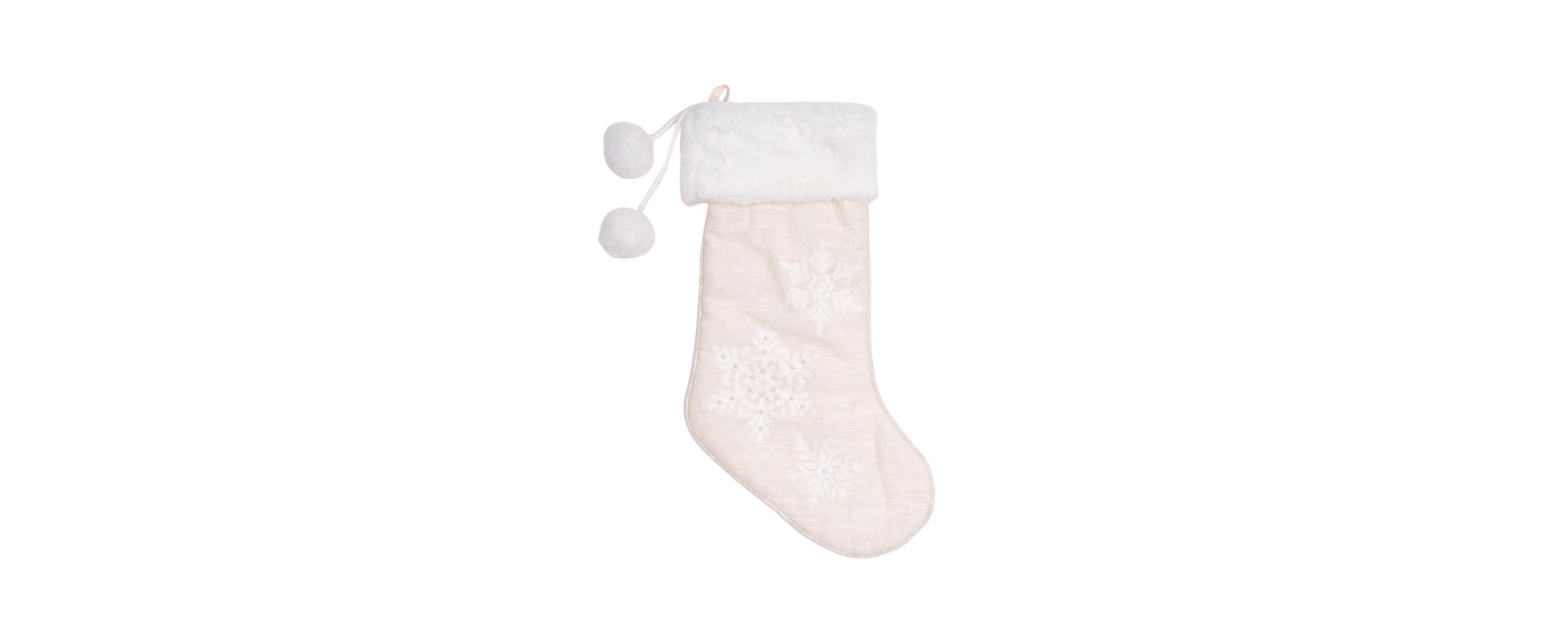 White Christmas Snowflake Stocking