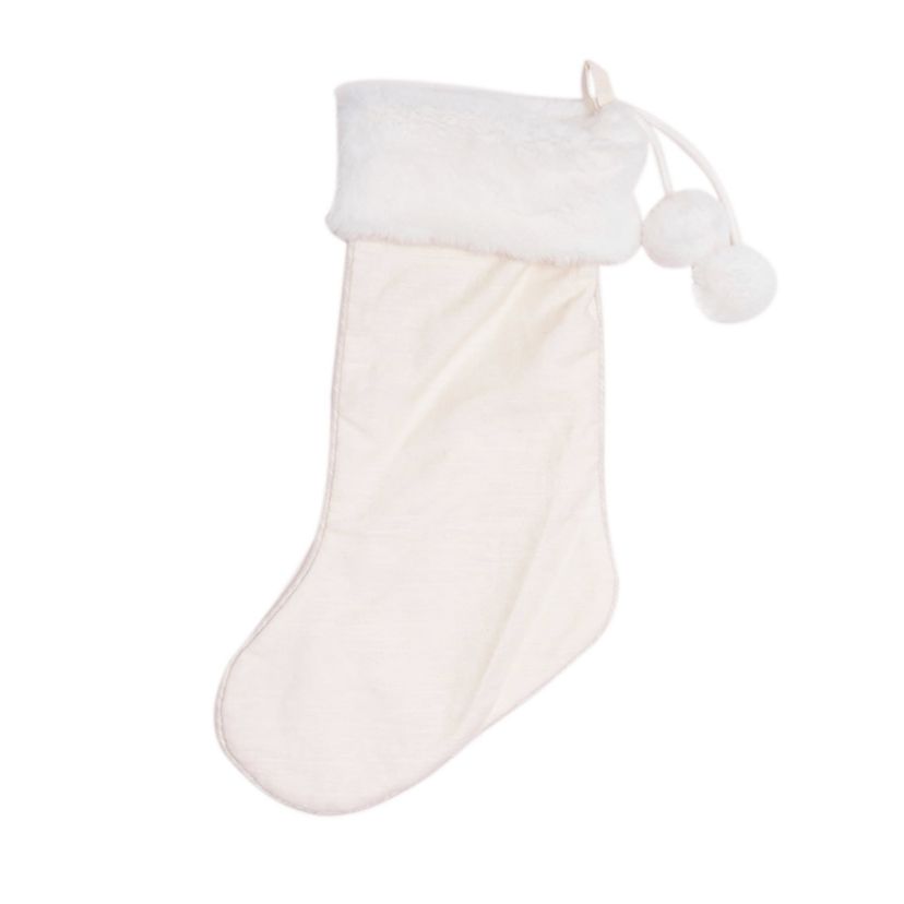 White Christmas Snowflake Stocking