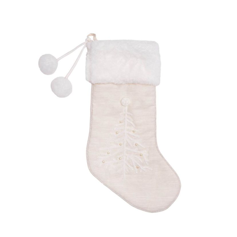 White Christmas Tree Stocking