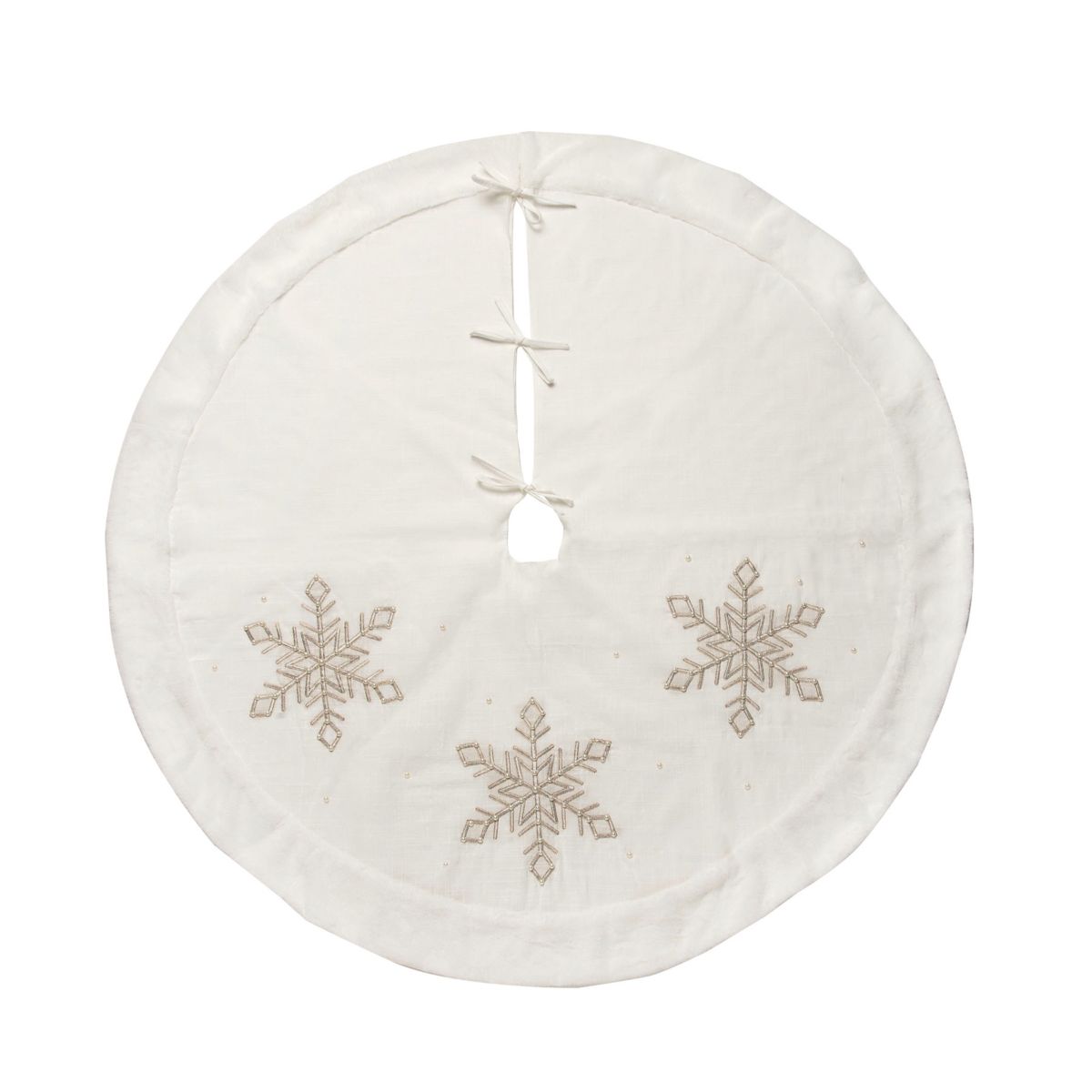 Champagne Snowflake Tree skirt