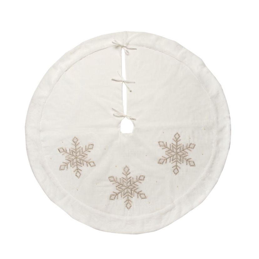 Champagne Snowflake Tree skirt