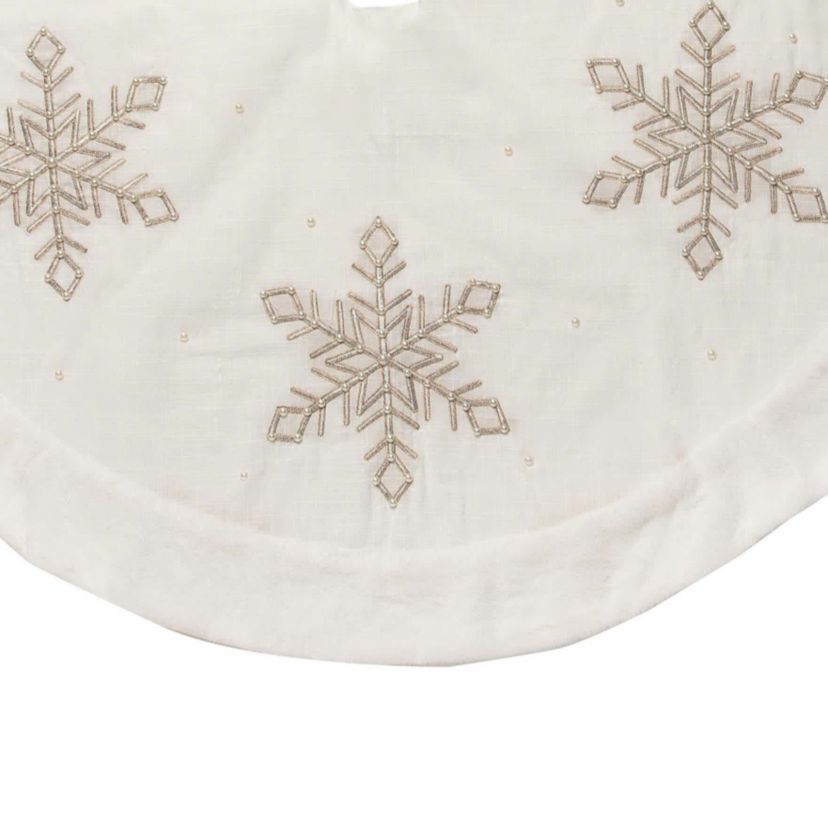 Champagne Snowflake Tree skirt