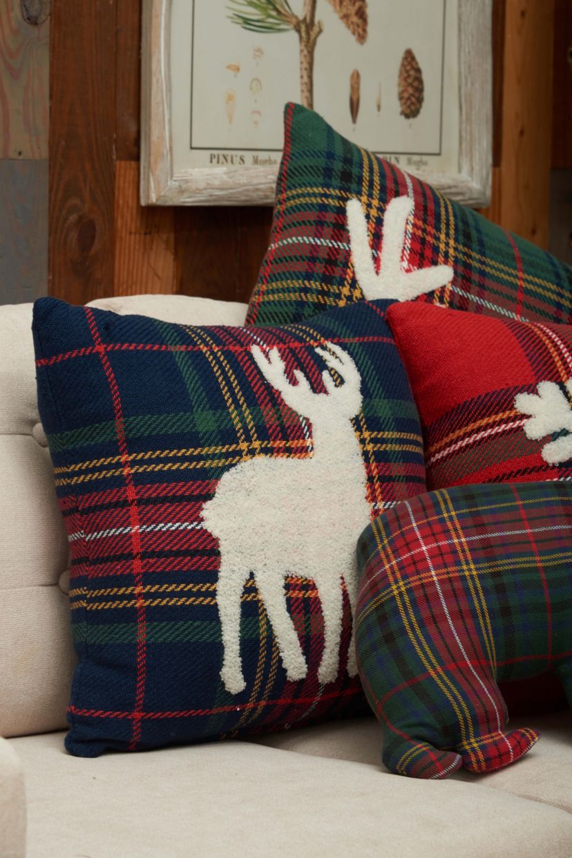 18" x 18" Blue Lennox Deer Throw Pillow