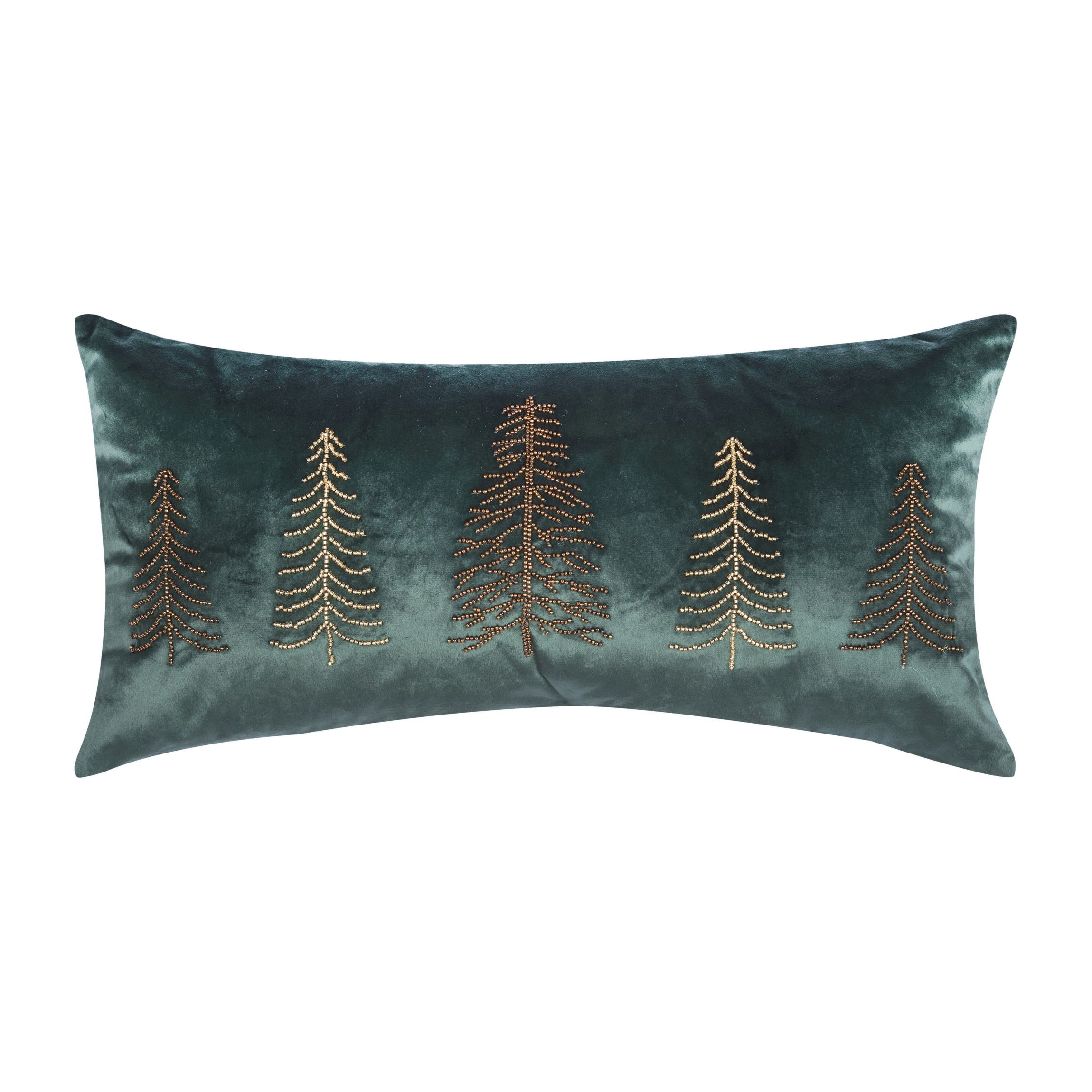 24" x 12" Beaded Tree Throw Pillow