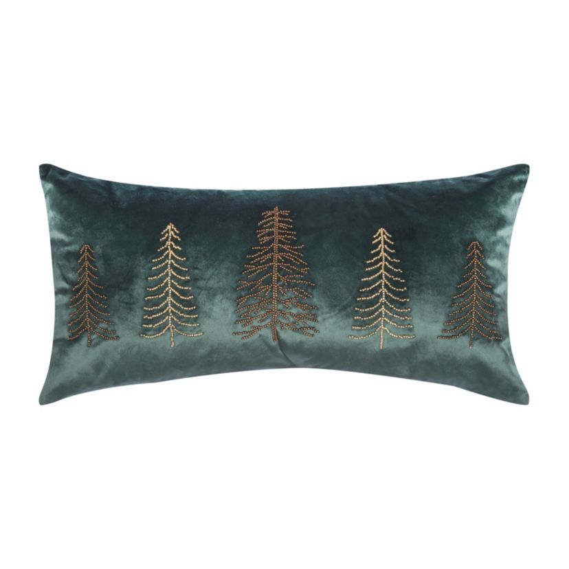 24" x 12" Beaded Tree Throw Pillow
