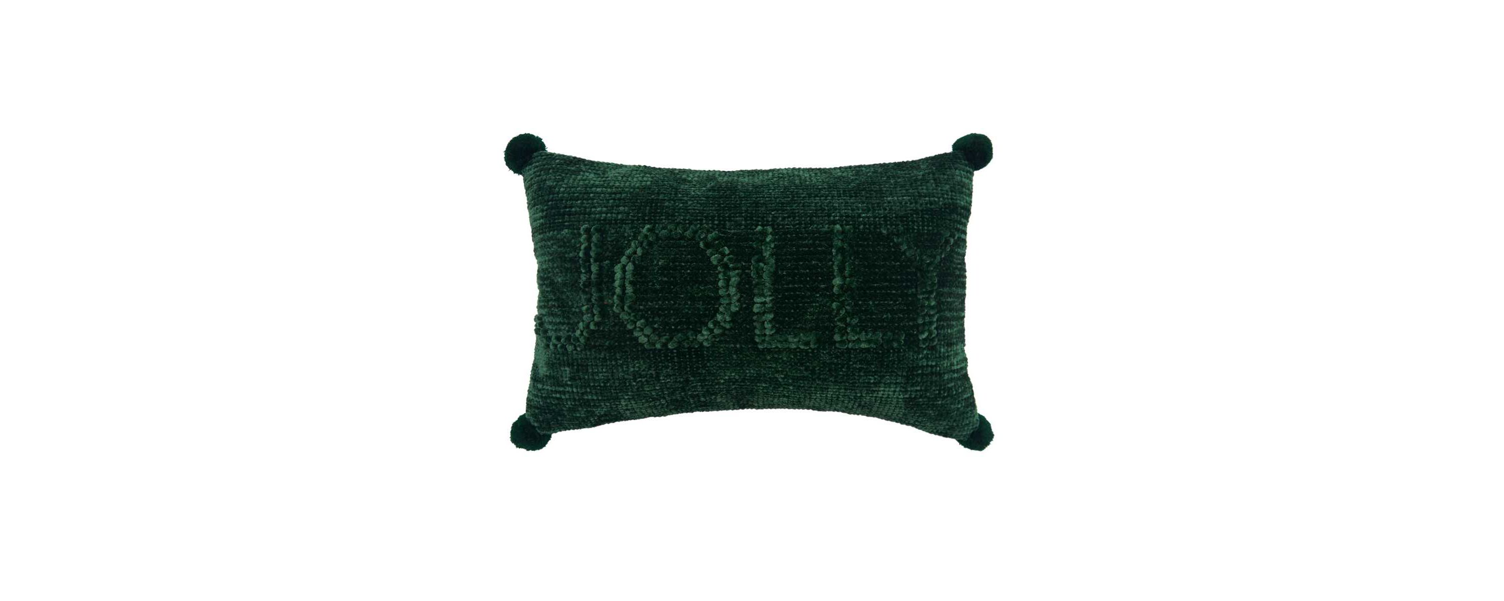 22" x 14" Green Jolly Throw Pillow