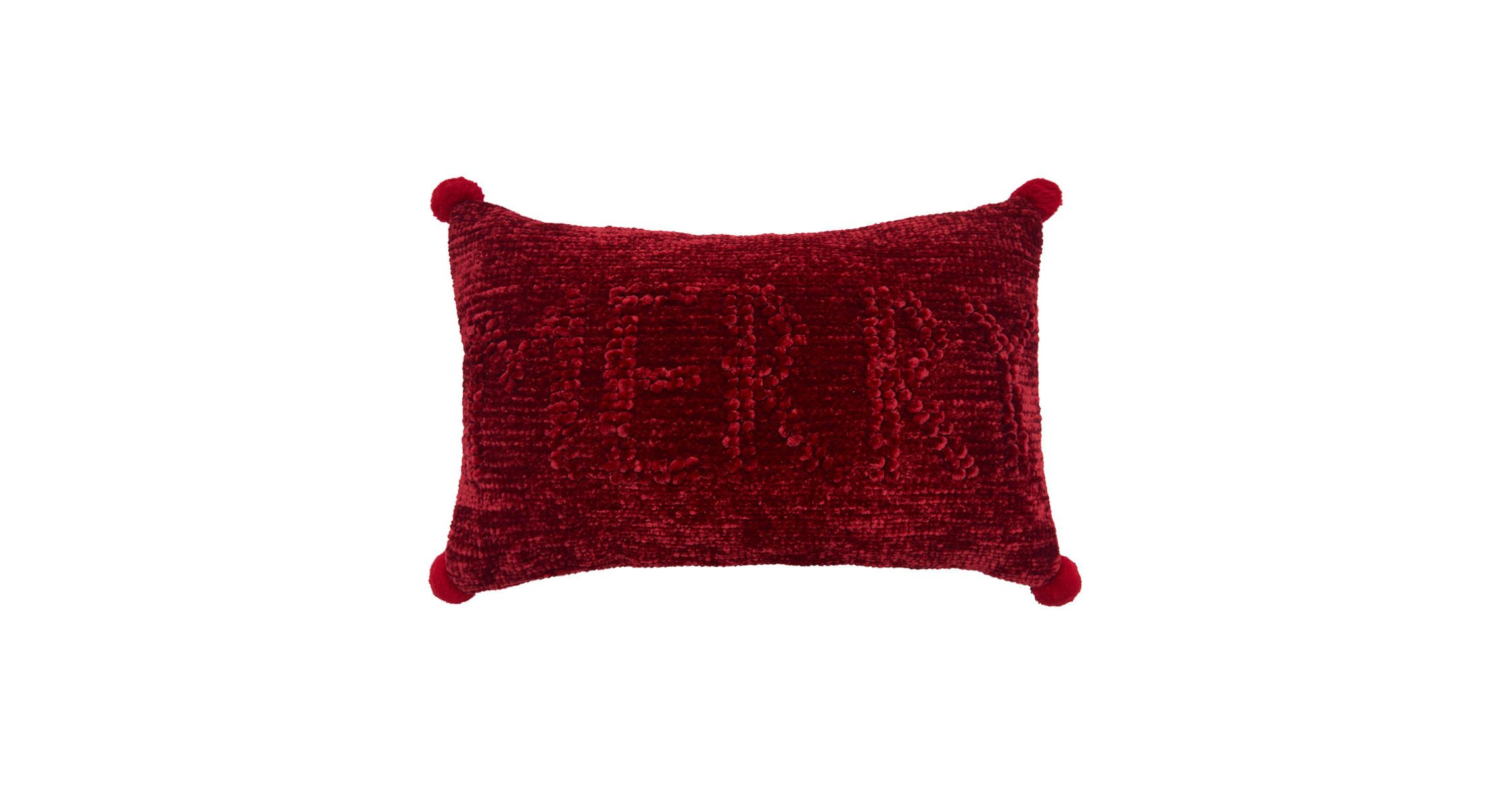 22" x 14" Red Merry Throw Pillow