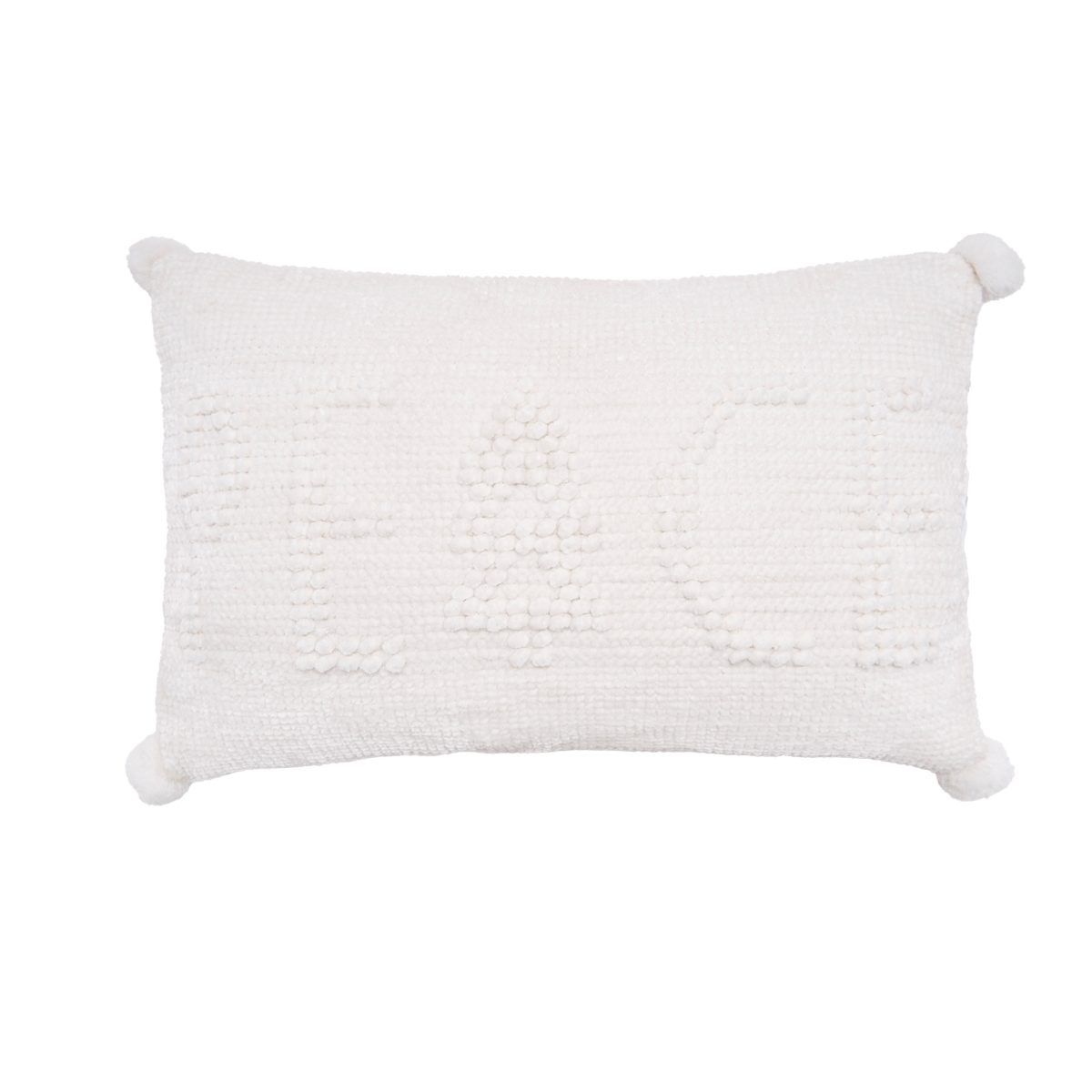 22" x 14" White Peace Throw Pillow