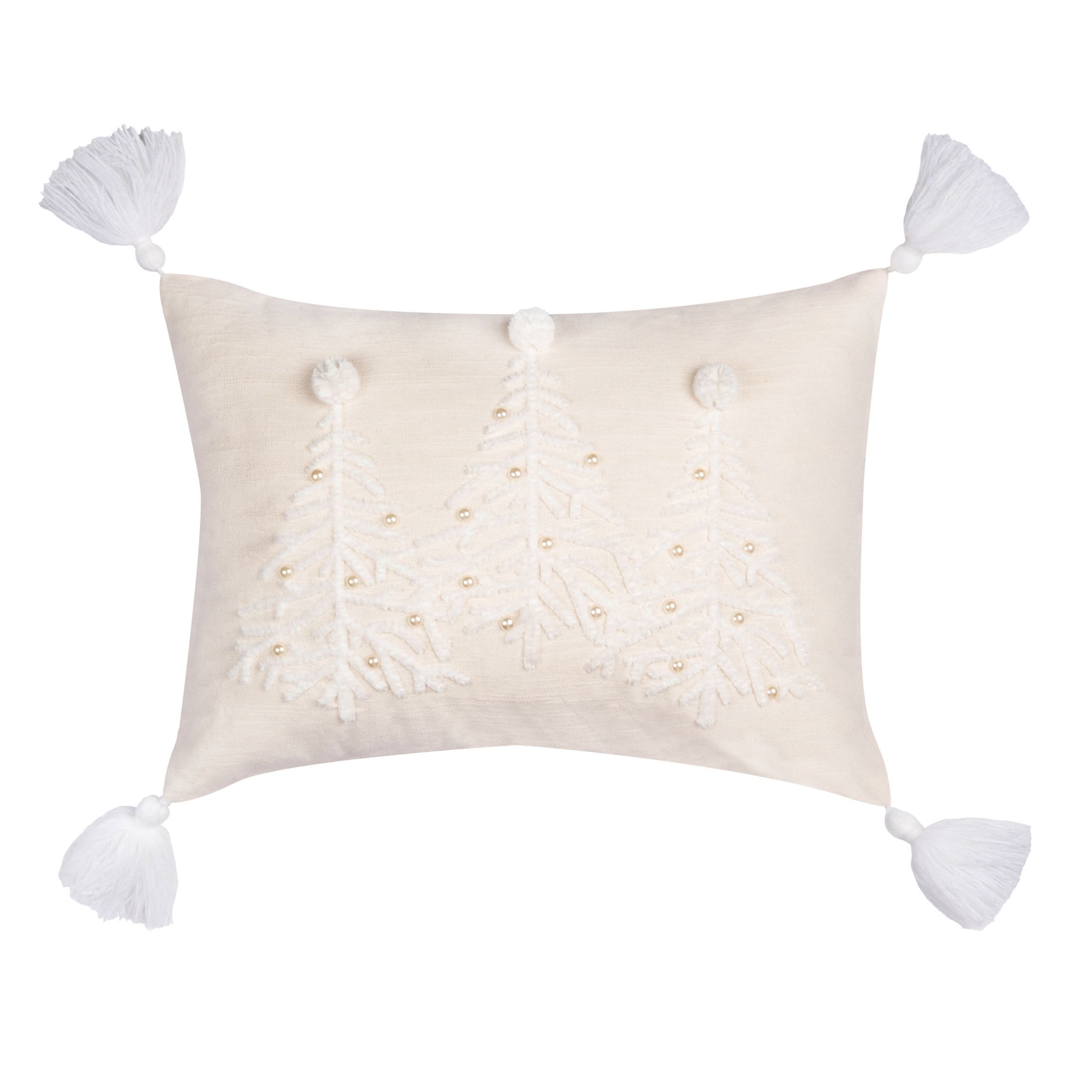 16" x 12" Embellished Trees Throw Pillow