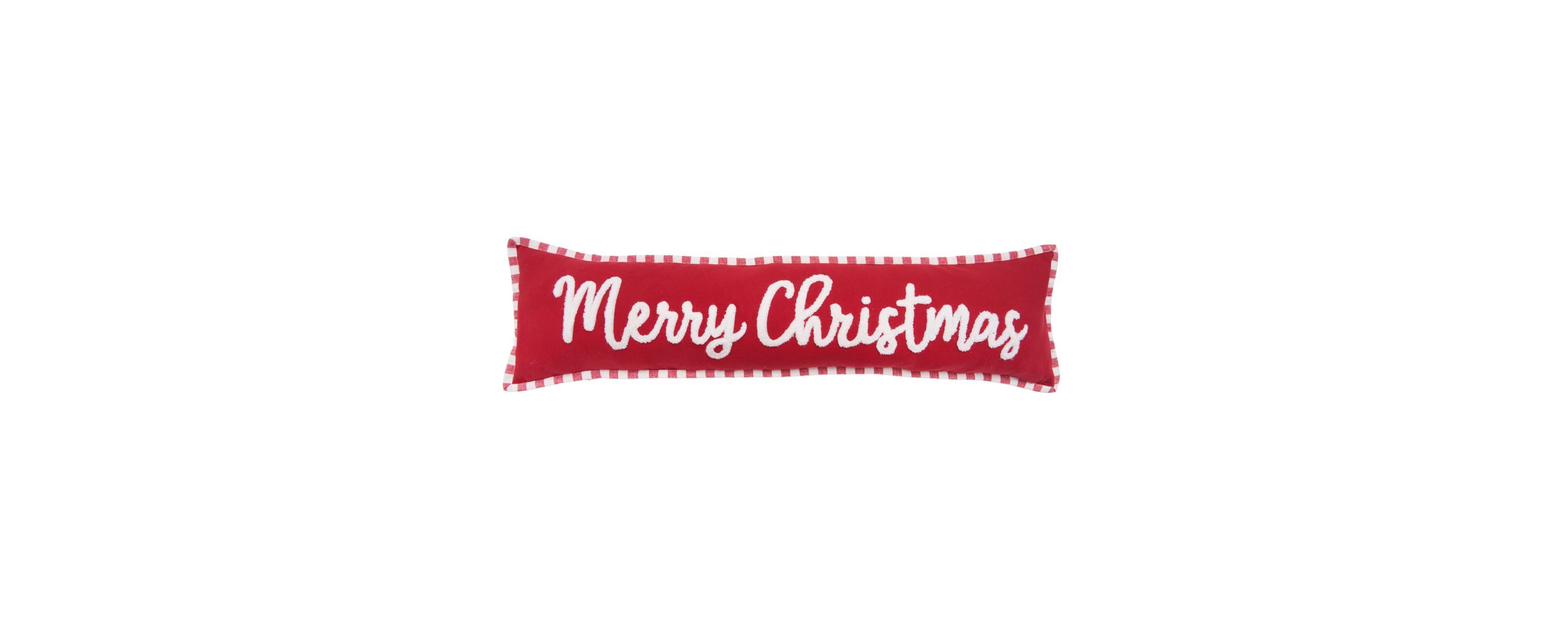 30" x 8" Merry Christmas Stripe Throw Pillow