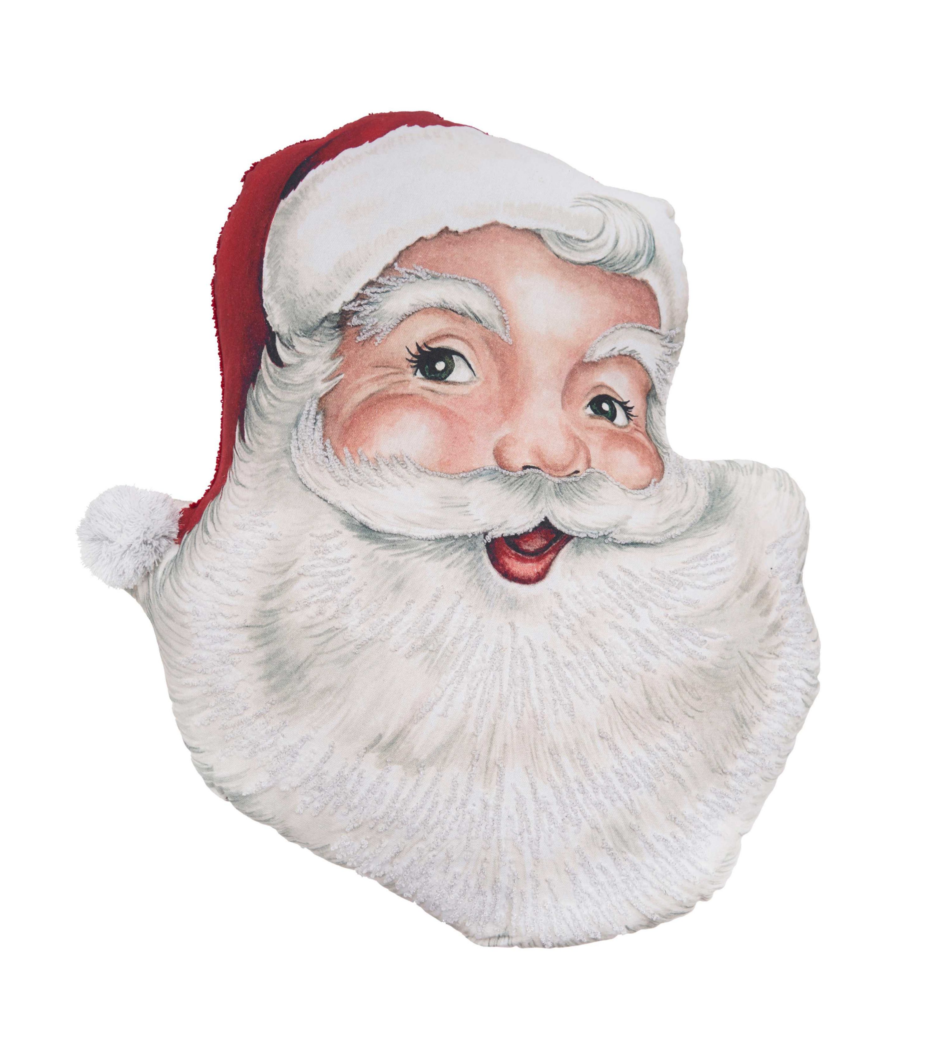 21" x 20" Vintage Santa Shaped Throw Pillow