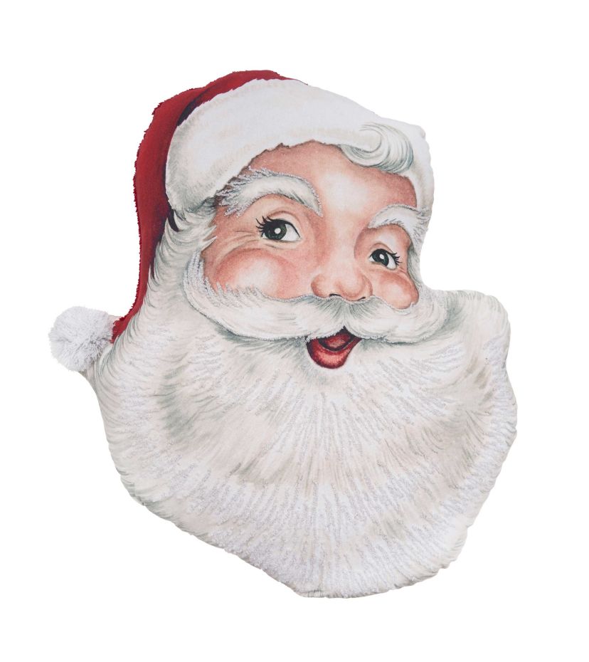 21" x 20" Vintage Santa Shaped Throw Pillow