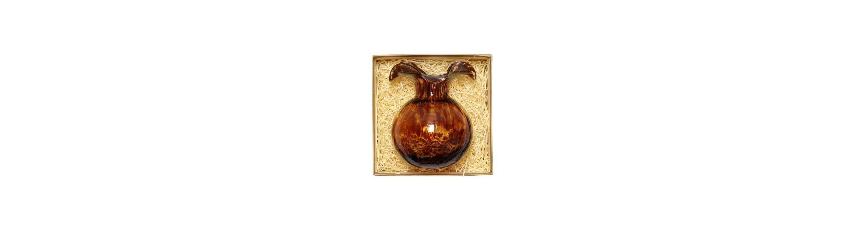 Hibiscus Glass Dark Green Bud Vase