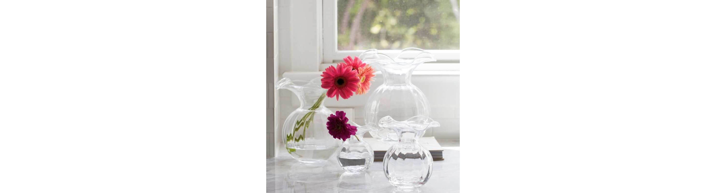 Hibiscus Glass Dark Green Medium Fluted Vase