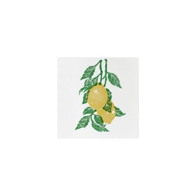 Vietri Papersoft Napkins Campagna Orange Cocktail Napkins (Pack of 20), White