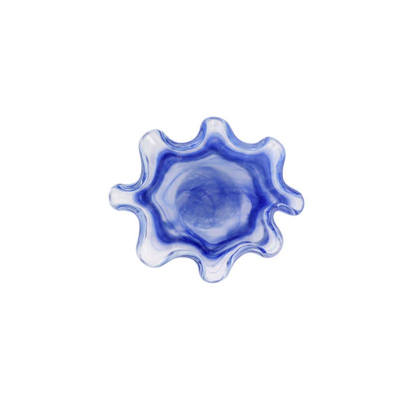 Onda Glass White Petite Ruffled Bowl