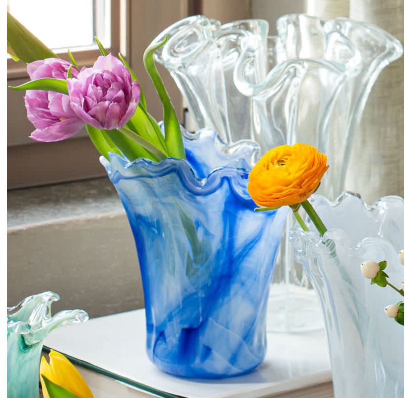 Onda Glass Cobalt Short Vase