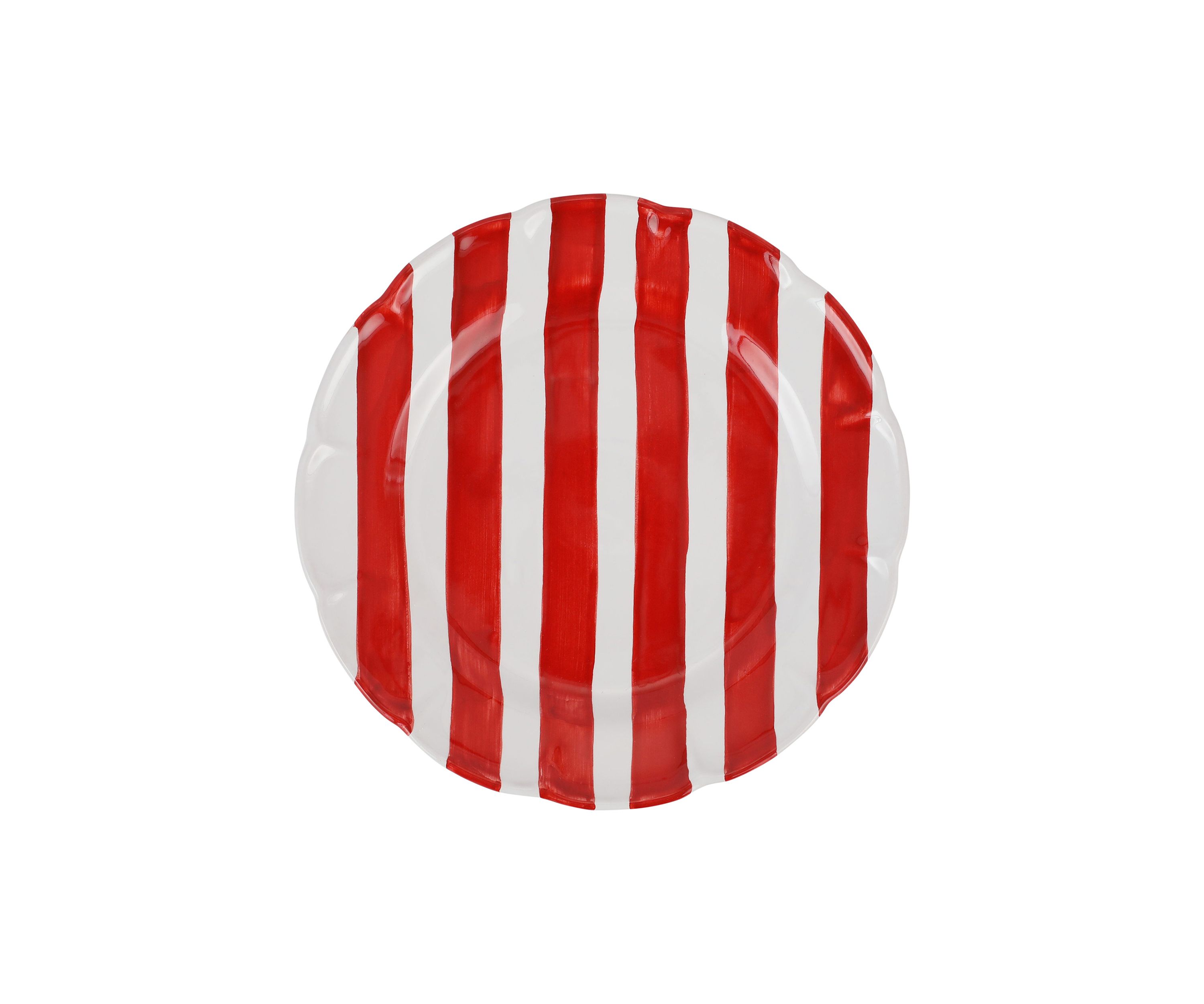 Amalfitana Red Stripe Dinner Plate