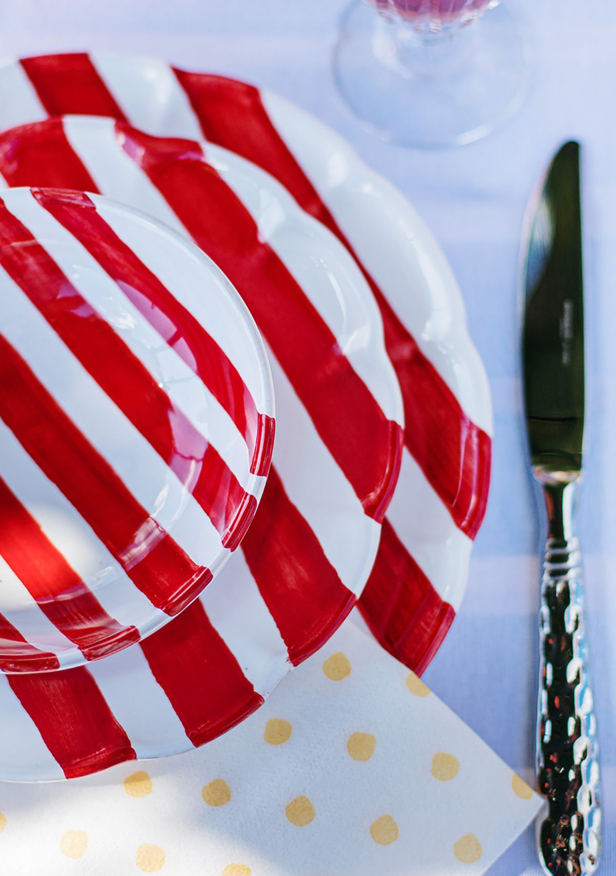 Amalfitana Red Stripe Dinner Plate