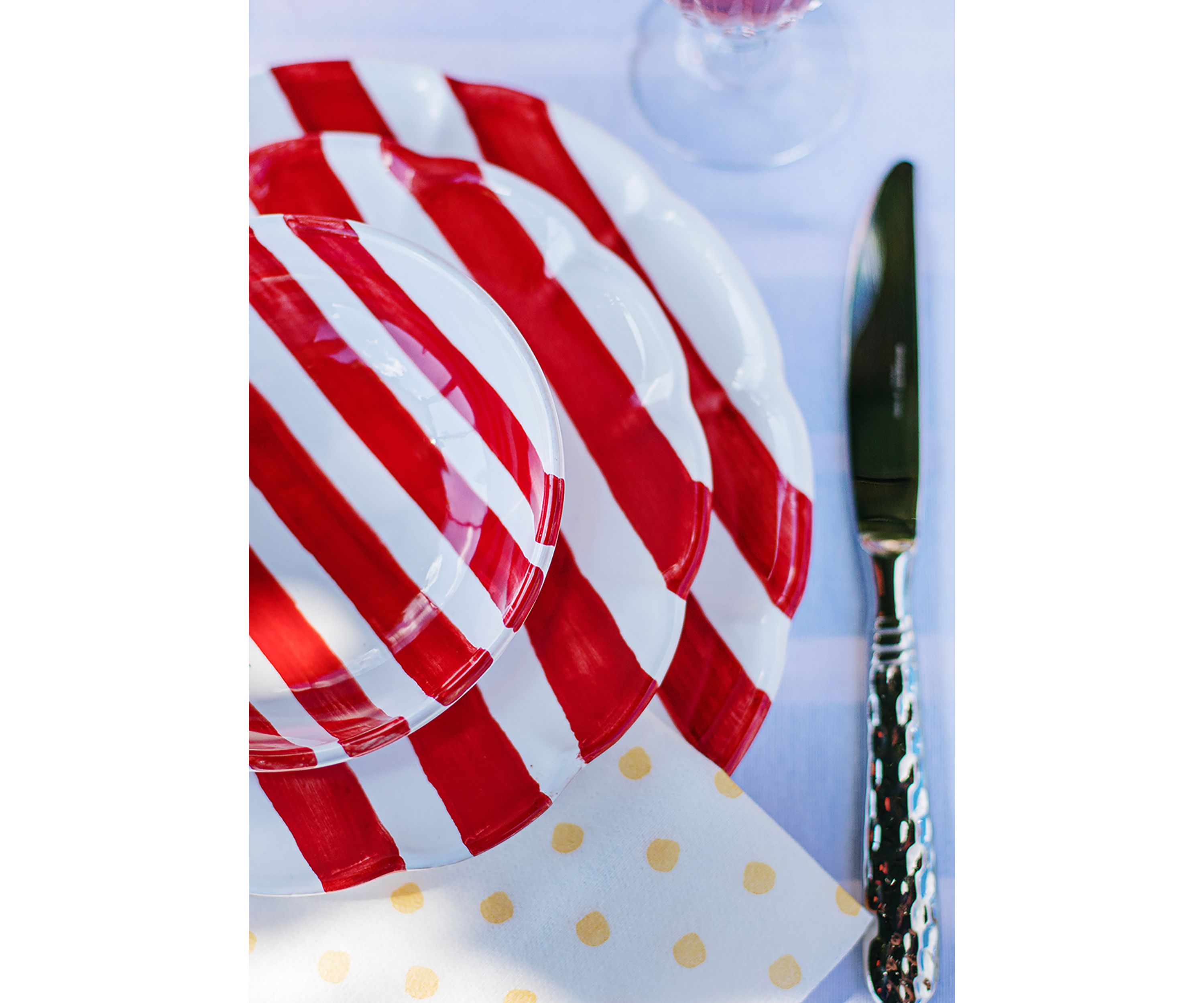 Amalfitana Red Stripe Dinner Plate