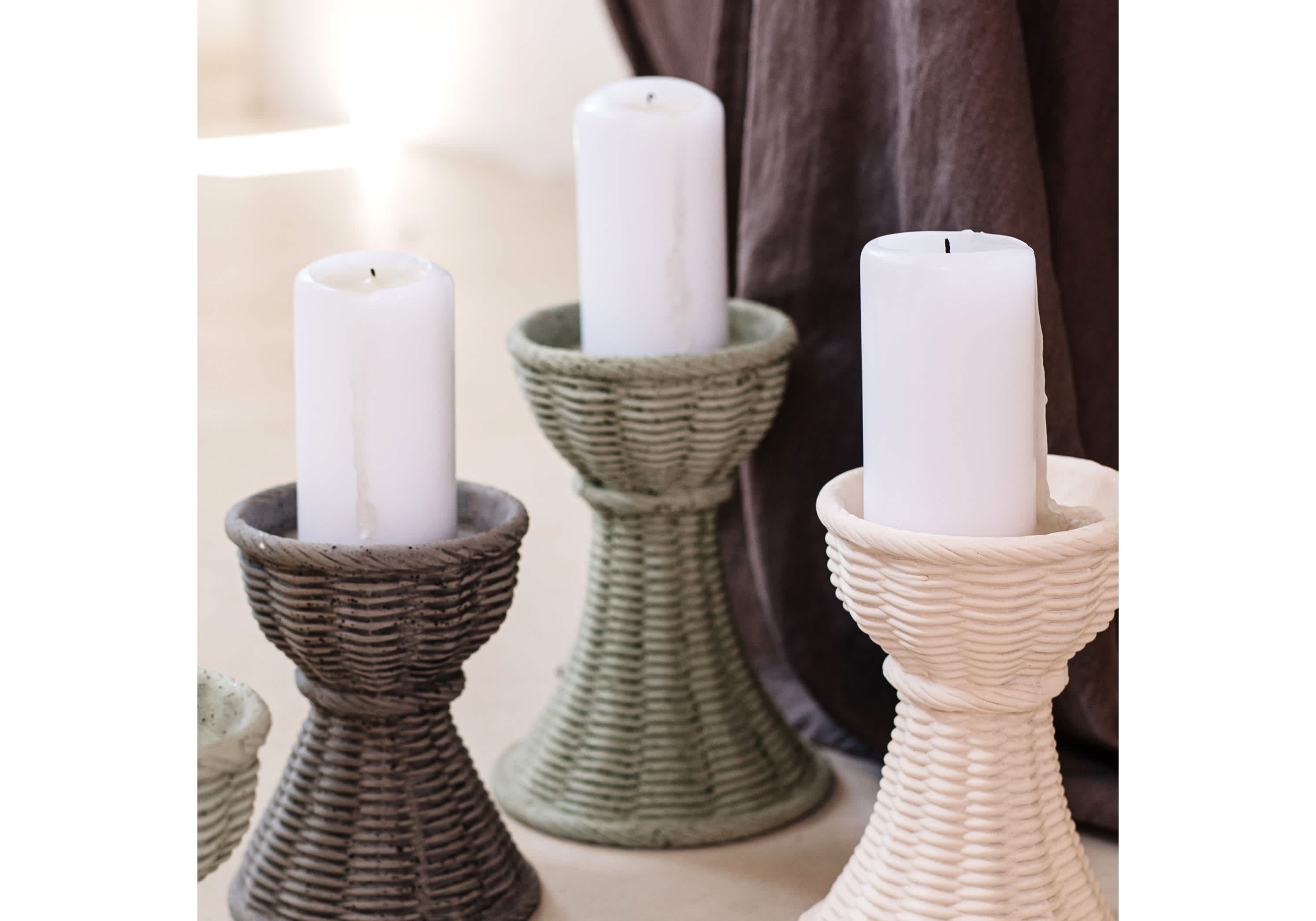 Casa Sage Green Large Candle Stick