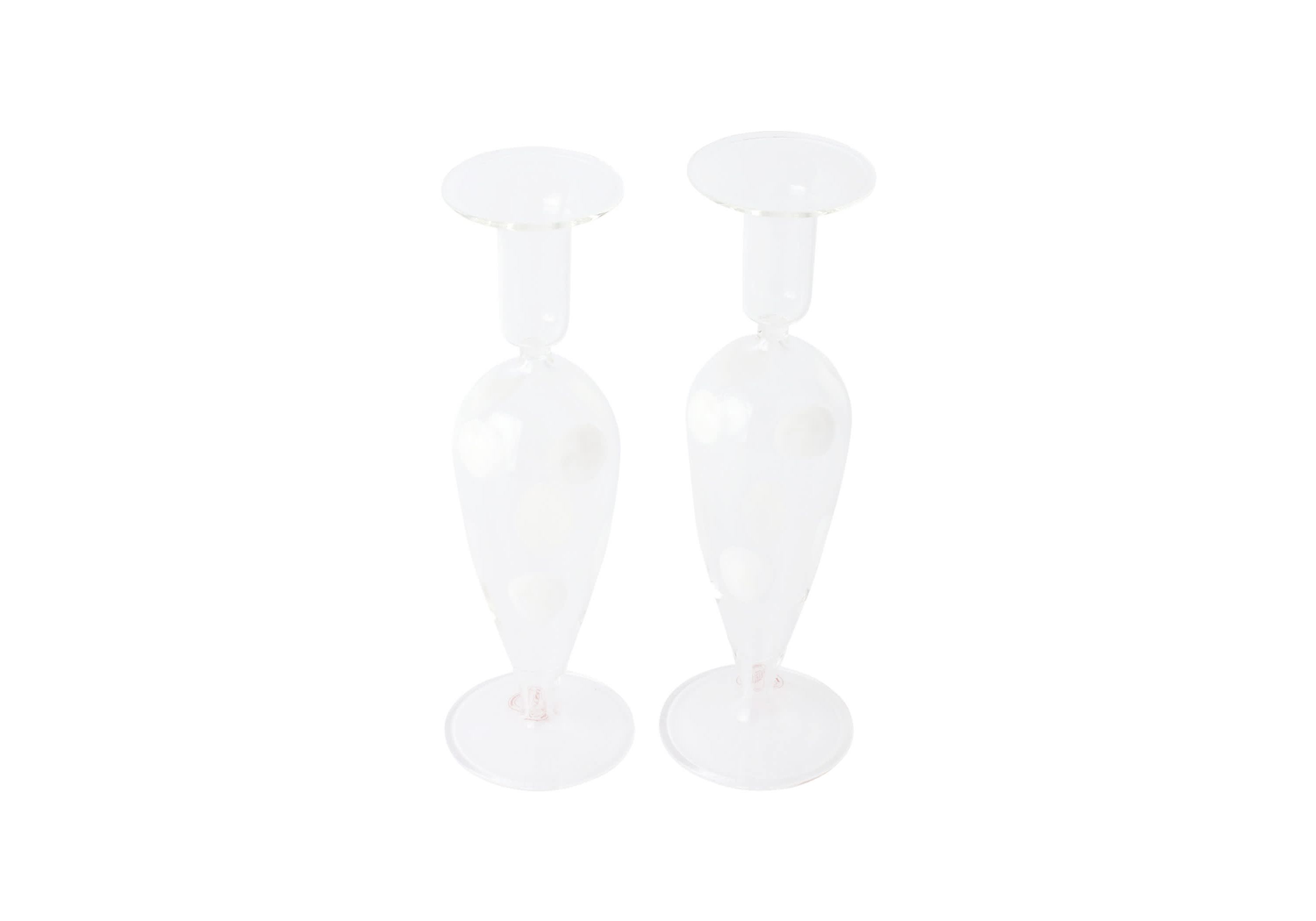 Drop White Candlesticks - Set of 2