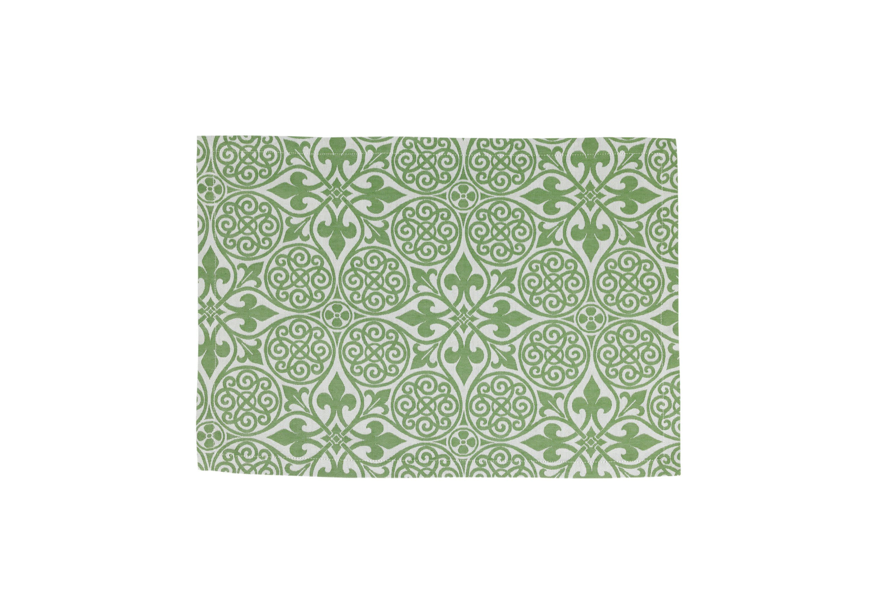 Damask Green Placemats - Set of 4