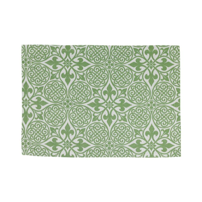 Damask Green Placemats - Set of 4