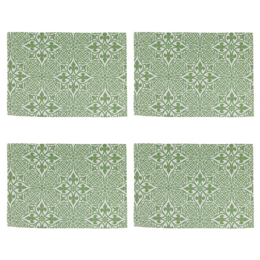 Damask Green Placemats - Set of 4