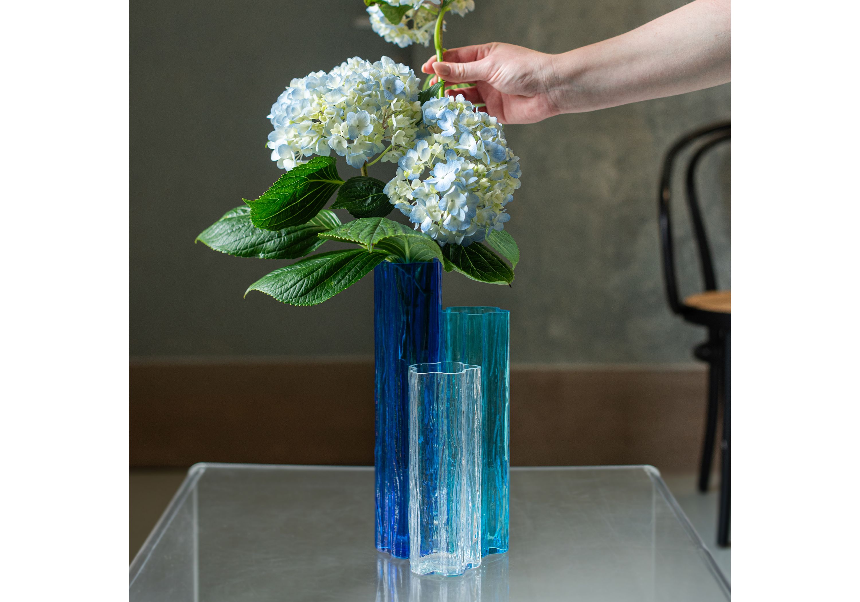 Flora Glass Blue Vase