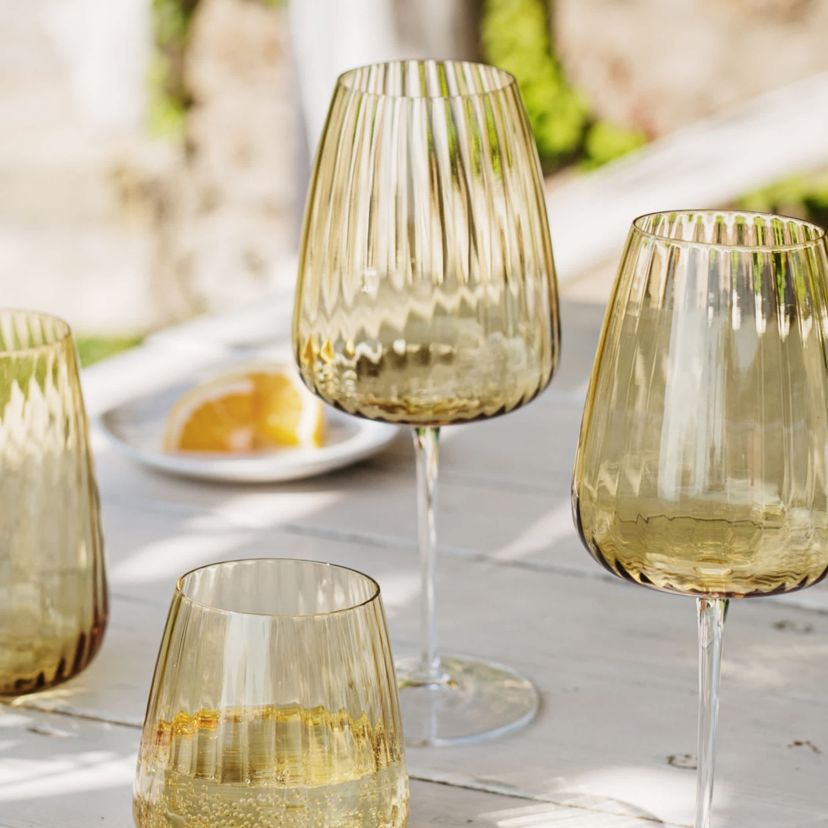 Francesca Amber Wine Glass