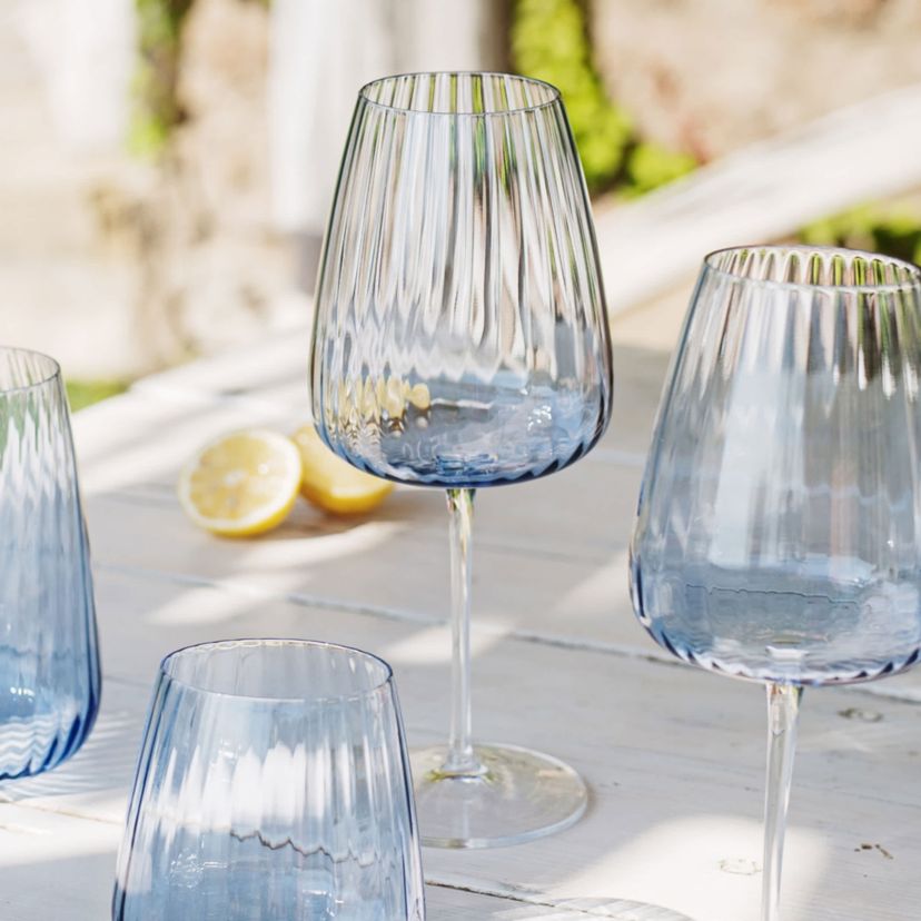 Francesca Light Blue Wine Glass